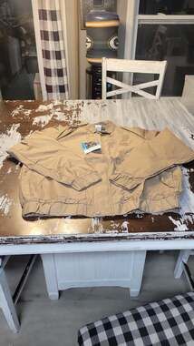 Vintage Tamarack Becks Hybrids Tan Bomber Jacket Size Large